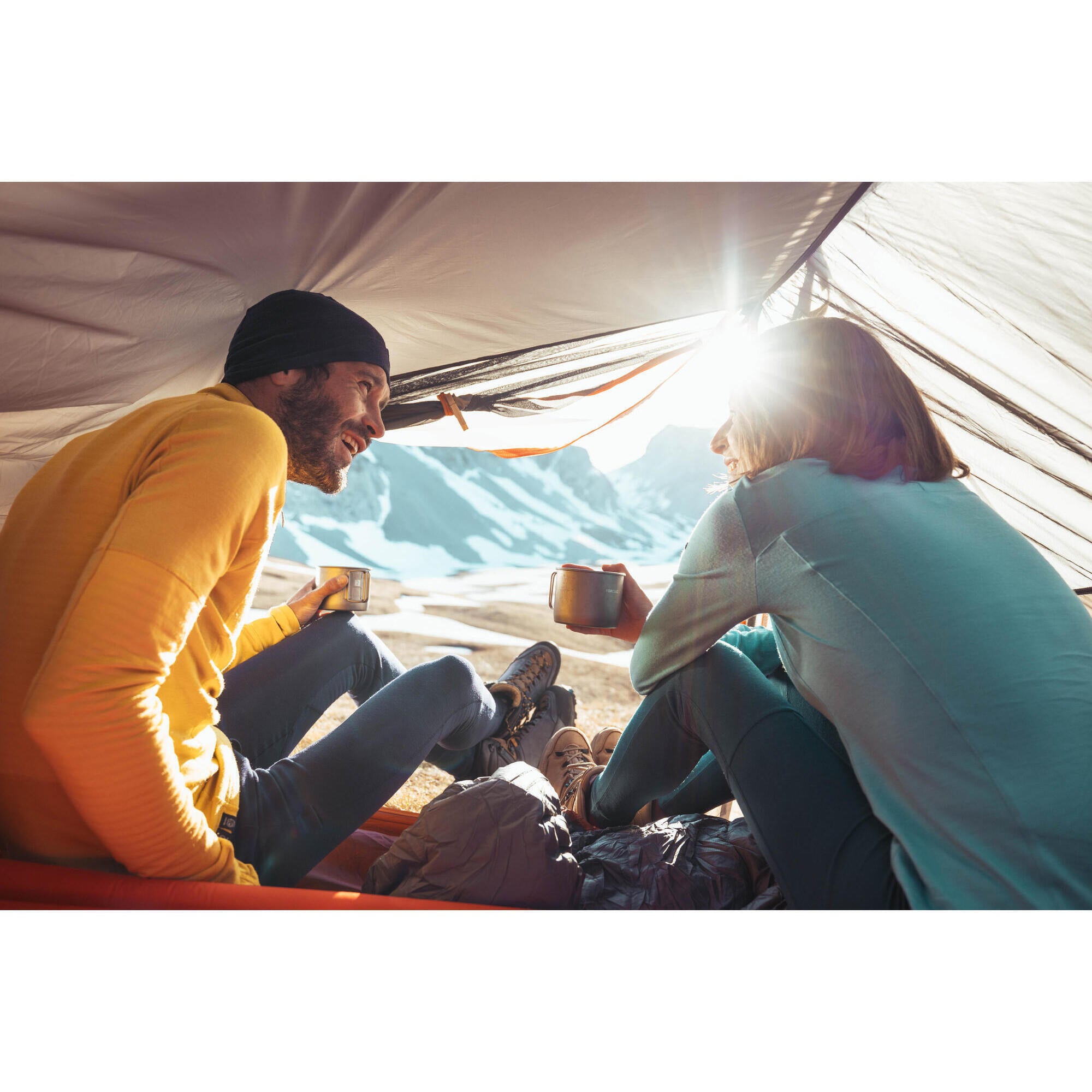 Forclaz Men's Mountain Backpacking Merino Wool Base Layer Tights Leggings - MT900 - Image 8