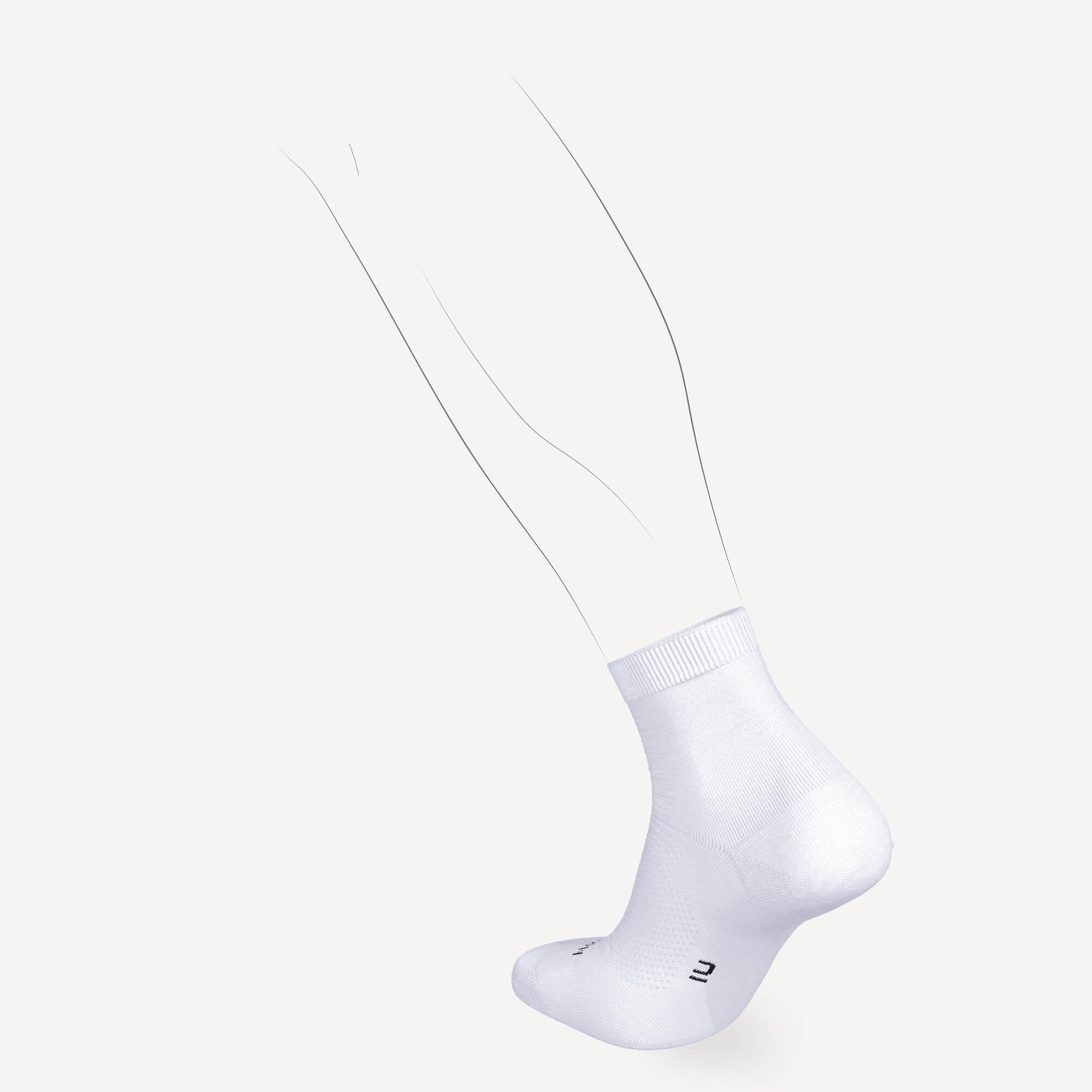 Kiprun Run 500 Thin Breathable Mid Socks 2-Pack - Image 3