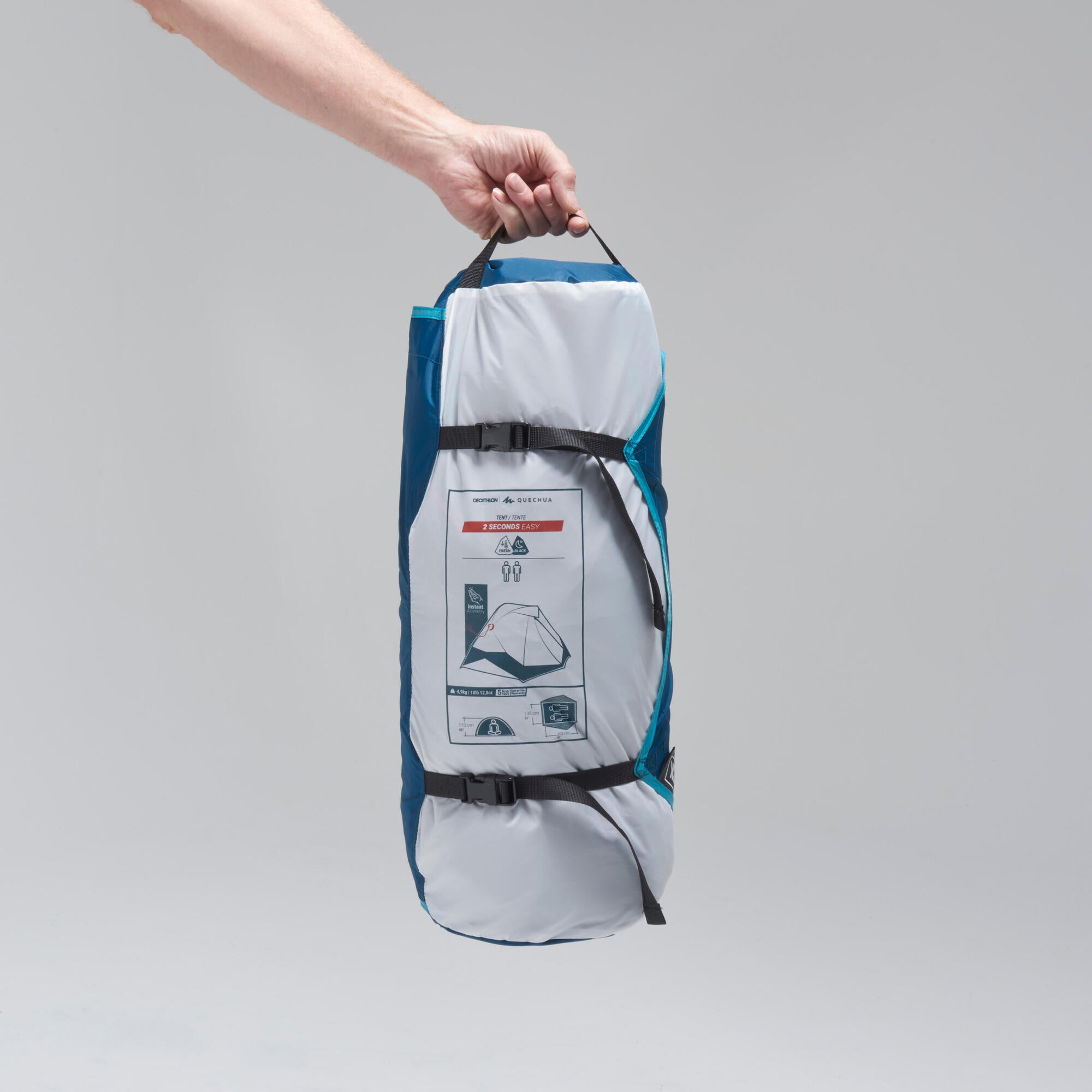 Quechua 2 Second Easy Fresh & Black Waterproof Pop Up Camping Tent 2 Person - Image 2